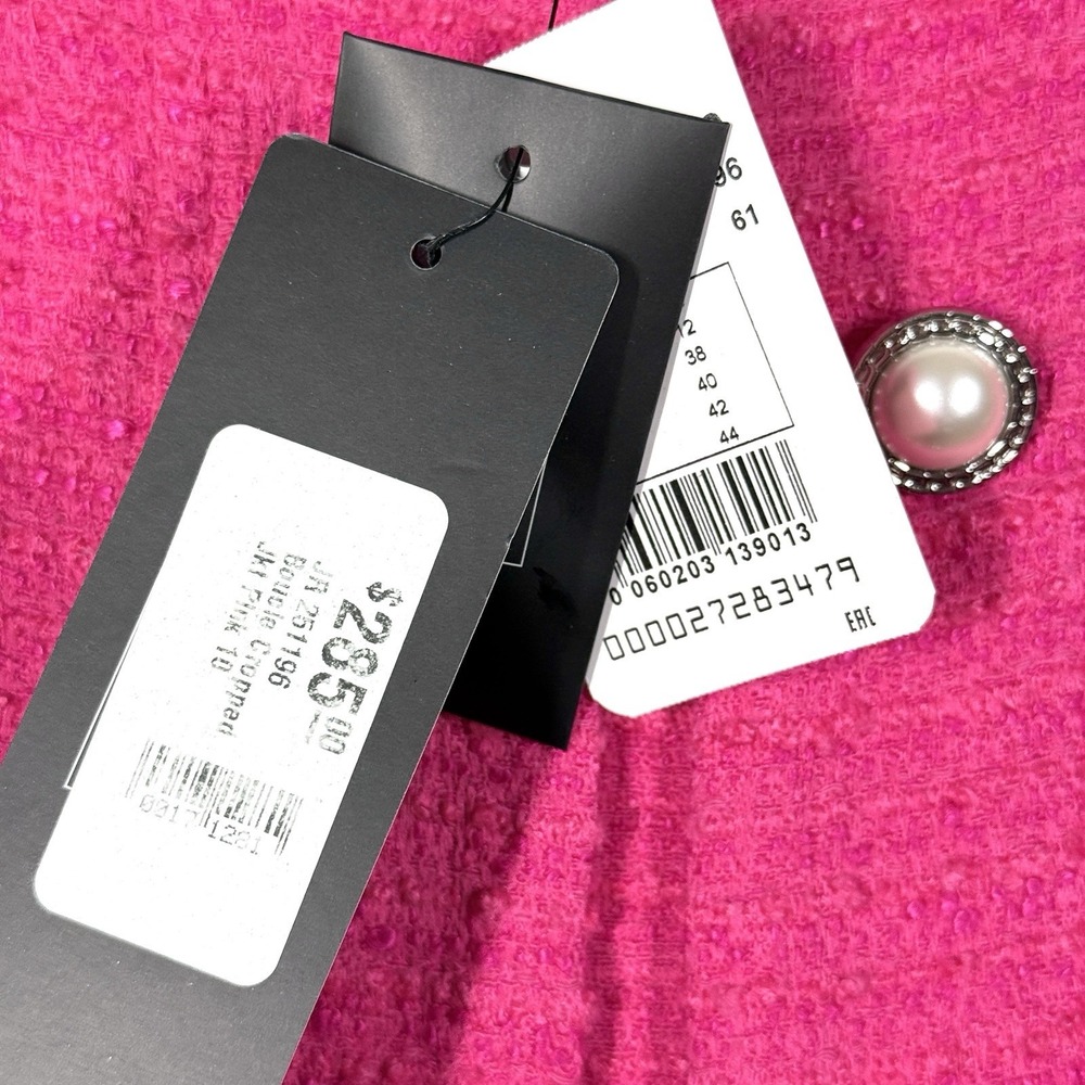 Joseph Ribkoff Jacket Women 10 Boucle Cropped Pink Button Detail Career $285 NWT - Picture 4 of 15
